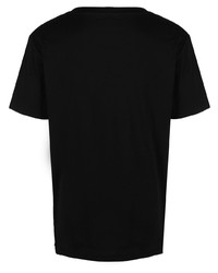 schwarzes bedrucktes T-Shirt mit einem Rundhalsausschnitt von Moschino