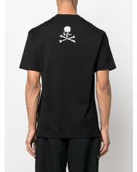 schwarzes bedrucktes T-Shirt mit einem Rundhalsausschnitt von Mastermind World