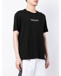 schwarzes bedrucktes T-Shirt mit einem Rundhalsausschnitt von Armani Exchange