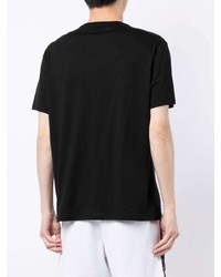 schwarzes bedrucktes T-Shirt mit einem Rundhalsausschnitt von Armani Exchange