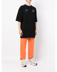 schwarzes bedrucktes T-Shirt mit einem Rundhalsausschnitt von Off-White