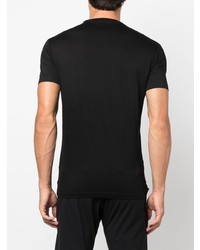 schwarzes bedrucktes T-Shirt mit einem Rundhalsausschnitt von DSQUARED2