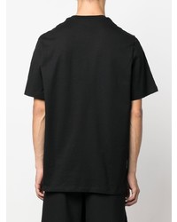 schwarzes bedrucktes T-Shirt mit einem Rundhalsausschnitt von MSGM