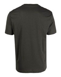 schwarzes bedrucktes T-Shirt mit einem Rundhalsausschnitt von Ea7 Emporio Armani