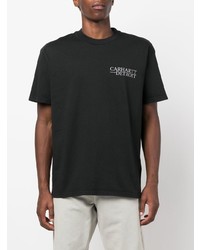 schwarzes bedrucktes T-Shirt mit einem Rundhalsausschnitt von Carhartt WIP