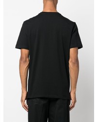 schwarzes bedrucktes T-Shirt mit einem Rundhalsausschnitt von costume national contemporary