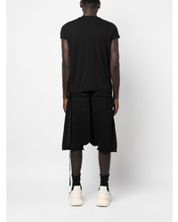 schwarzes bedrucktes T-Shirt mit einem Rundhalsausschnitt von Rick Owens DRKSHDW