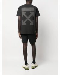 schwarzes bedrucktes T-Shirt mit einem Rundhalsausschnitt von Off-White