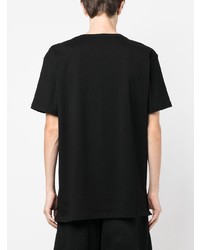 schwarzes bedrucktes T-Shirt mit einem Rundhalsausschnitt von Alexander McQueen