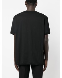 schwarzes bedrucktes T-Shirt mit einem Rundhalsausschnitt von Alexander McQueen