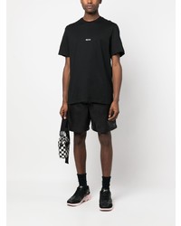 schwarzes bedrucktes T-Shirt mit einem Rundhalsausschnitt von MSGM