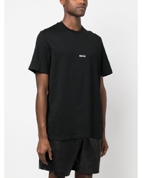 schwarzes bedrucktes T-Shirt mit einem Rundhalsausschnitt von MSGM