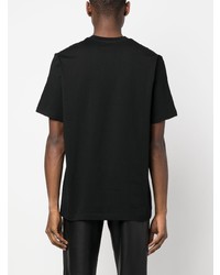 schwarzes bedrucktes T-Shirt mit einem Rundhalsausschnitt von MSGM