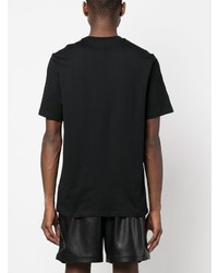 schwarzes bedrucktes T-Shirt mit einem Rundhalsausschnitt von MSGM