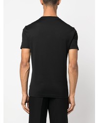 schwarzes bedrucktes T-Shirt mit einem Rundhalsausschnitt von Versace