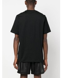 schwarzes bedrucktes T-Shirt mit einem Rundhalsausschnitt von MSGM