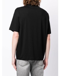 schwarzes bedrucktes T-Shirt mit einem Rundhalsausschnitt von Emporio Armani