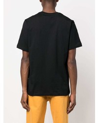 schwarzes bedrucktes T-Shirt mit einem Rundhalsausschnitt von MSGM