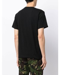 schwarzes bedrucktes T-Shirt mit einem Rundhalsausschnitt von A Bathing Ape