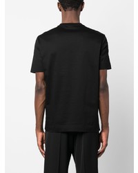 schwarzes bedrucktes T-Shirt mit einem Rundhalsausschnitt von Emporio Armani