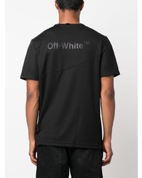 schwarzes bedrucktes T-Shirt mit einem Rundhalsausschnitt von Off-White