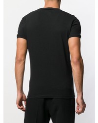 schwarzes bedrucktes T-Shirt mit einem Rundhalsausschnitt von DSQUARED2