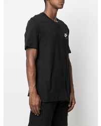 schwarzes bedrucktes T-Shirt mit einem Rundhalsausschnitt von Nike