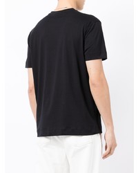 schwarzes bedrucktes T-Shirt mit einem Rundhalsausschnitt von Emporio Armani