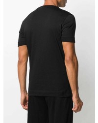 schwarzes bedrucktes T-Shirt mit einem Rundhalsausschnitt von Emporio Armani