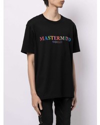 schwarzes bedrucktes T-Shirt mit einem Rundhalsausschnitt von Mastermind World