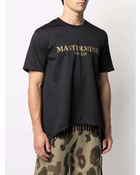 schwarzes bedrucktes T-Shirt mit einem Rundhalsausschnitt von Mastermind World