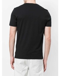 schwarzes bedrucktes T-Shirt mit einem Rundhalsausschnitt von CP Company