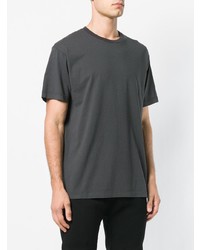 schwarzes bedrucktes T-Shirt mit einem Rundhalsausschnitt von Stone Island