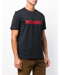 schwarzes bedrucktes T-Shirt mit einem Rundhalsausschnitt von Missoni Mare