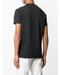 schwarzes bedrucktes T-Shirt mit einem Rundhalsausschnitt von DSQUARED2