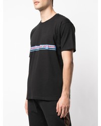 schwarzes bedrucktes T-Shirt mit einem Rundhalsausschnitt von Supreme