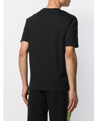 schwarzes bedrucktes T-Shirt mit einem Rundhalsausschnitt von McQ Alexander McQueen