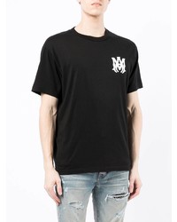 schwarzes bedrucktes T-Shirt mit einem Rundhalsausschnitt von Amiri