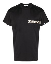 schwarzes bedrucktes T-Shirt mit einem Rundhalsausschnitt von MACKINTOSH