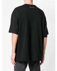 schwarzes bedrucktes T-Shirt mit einem Rundhalsausschnitt von Lanvin