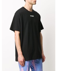 schwarzes bedrucktes T-Shirt mit einem Rundhalsausschnitt von Off-White