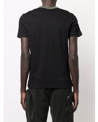 schwarzes bedrucktes T-Shirt mit einem Rundhalsausschnitt von Diesel