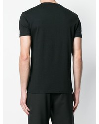 schwarzes bedrucktes T-Shirt mit einem Rundhalsausschnitt von Alexander McQueen