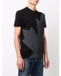 schwarzes bedrucktes T-Shirt mit einem Rundhalsausschnitt von DSQUARED2