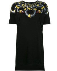 schwarzes bedrucktes T-Shirt mit einem Rundhalsausschnitt von Marcelo Burlon County of Milan