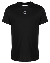 schwarzes bedrucktes T-Shirt mit einem Rundhalsausschnitt von Marine Serre
