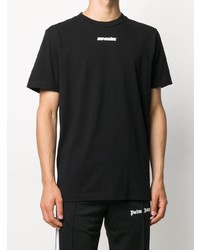 schwarzes bedrucktes T-Shirt mit einem Rundhalsausschnitt von Off-White