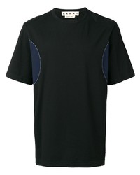 schwarzes bedrucktes T-Shirt mit einem Rundhalsausschnitt von Marni