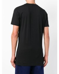 schwarzes bedrucktes T-Shirt mit einem Rundhalsausschnitt von Diesel Black Gold