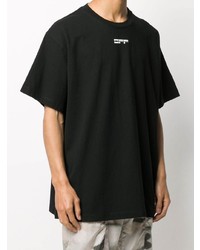 schwarzes bedrucktes T-Shirt mit einem Rundhalsausschnitt von Off-White